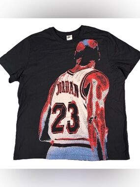 Nike Air Jordan 23 Big Graphic T Shirt sz 2XL XXL Black Short Sleeve